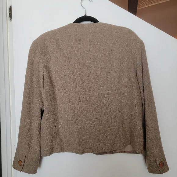 Vintage Max Mara light taupe brown grey wool jacket - Picture 8 of 10